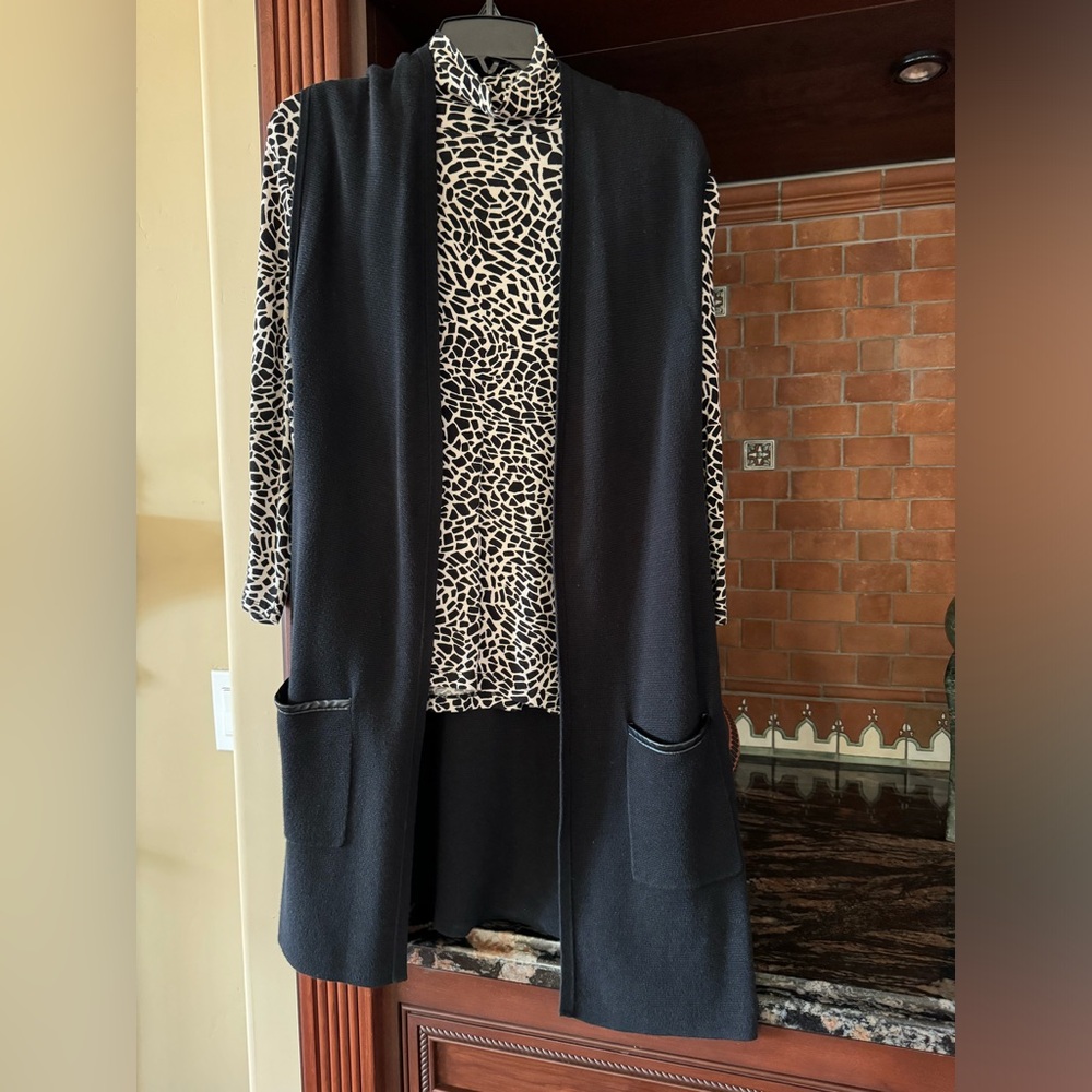 Chico’s vest with cowl neck shirt